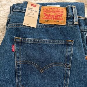Levi's 505 Original Fit Jeans with Red and Tan Accents